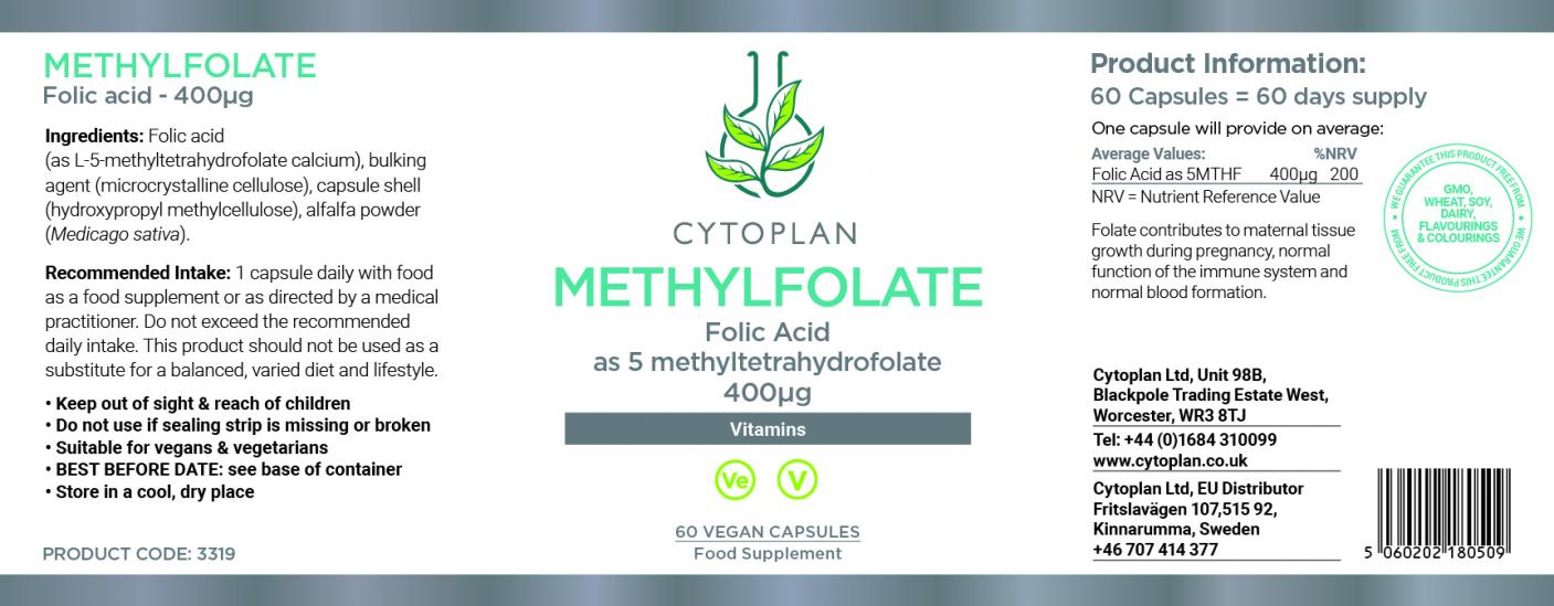 Cytoplan Methylfolate Folic Acid  60's