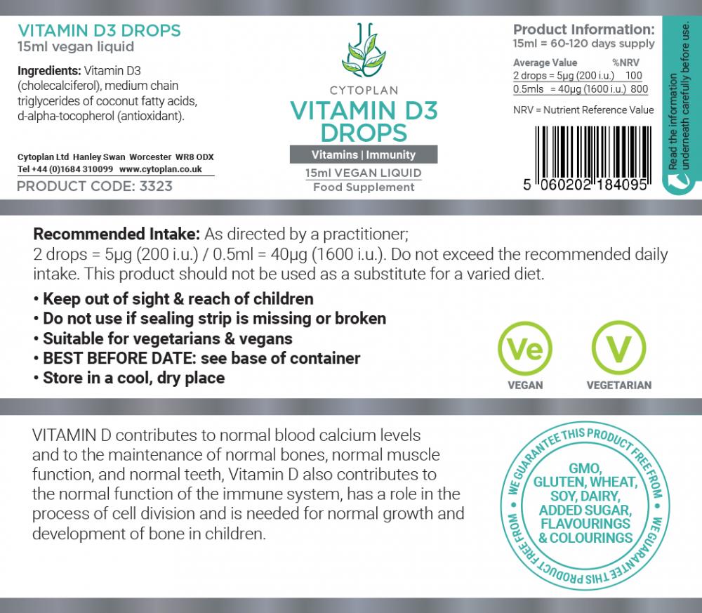 Cytoplan Vitamin D3 Drops 15ml