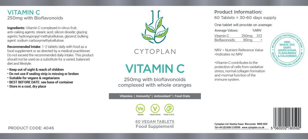 Cytoplan Vitamin C 250mg 60's