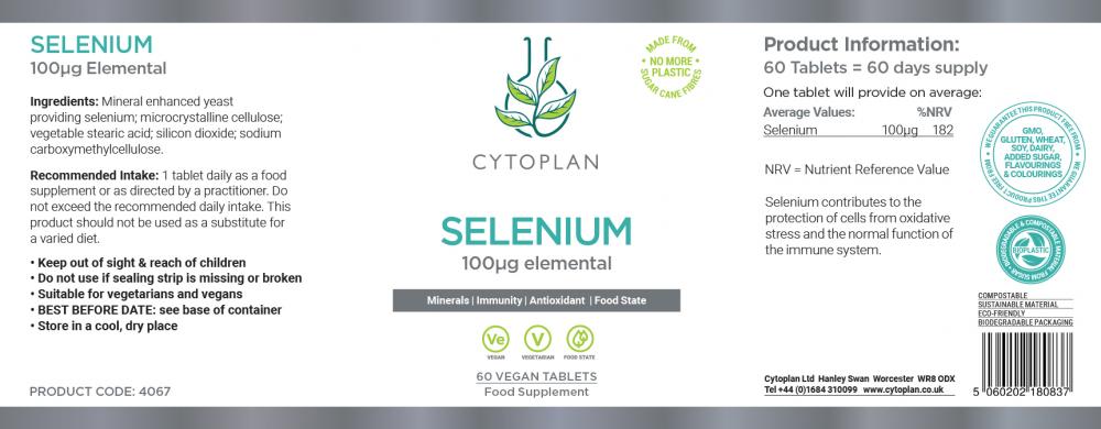 Cytoplan Selenium 100ug 60's