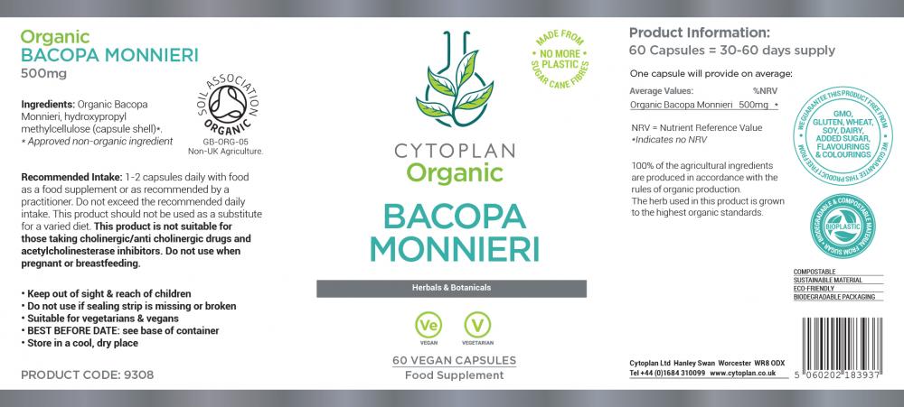 Cytoplan Organic Bacopa Monnieri 60's