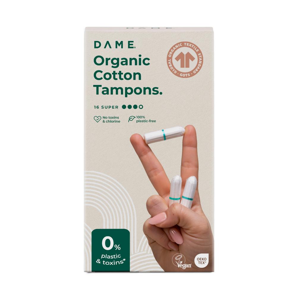 Dame Organic Cotton Tampons 16 Super