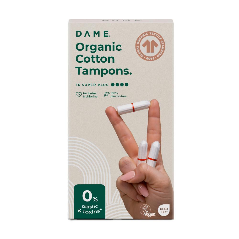 Dame Organic Cotton Tampons 16 Super Plus