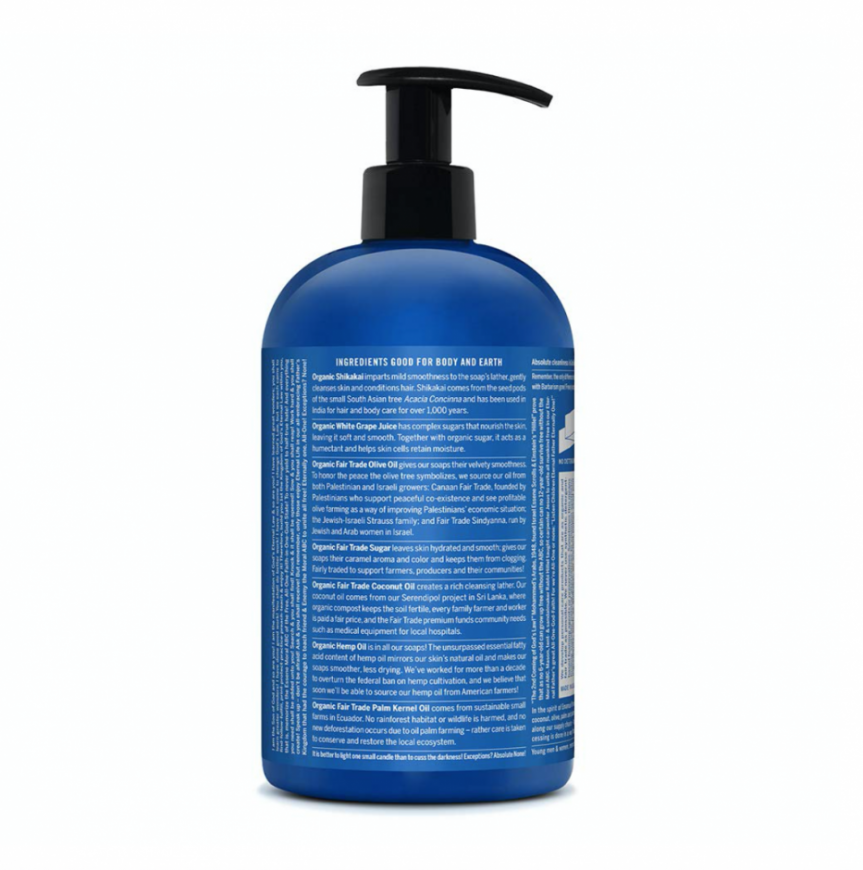 Dr Bronner's Magic Soaps 4-In-1 Peppermint Organic Pump Soap 710ml