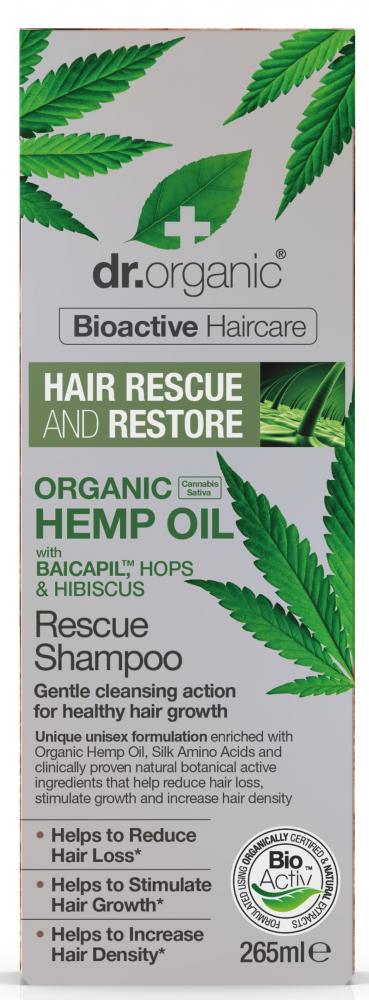 Dr Organic Rescue & Restore Shampoo with Baicapil & Hemp Oil 265ml