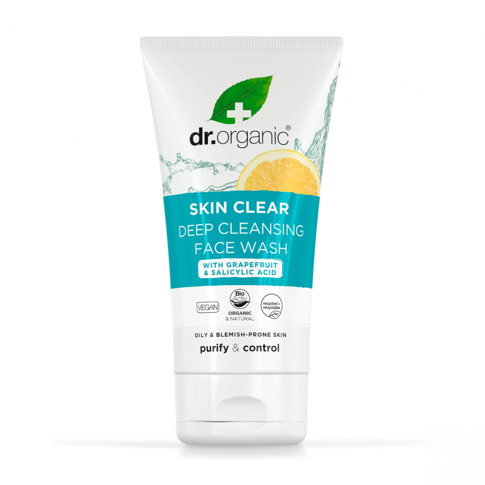 Dr Organic Skin Clear Deep Cleansing Face Wash with Grapefruit & Salicylic Acid 125ml