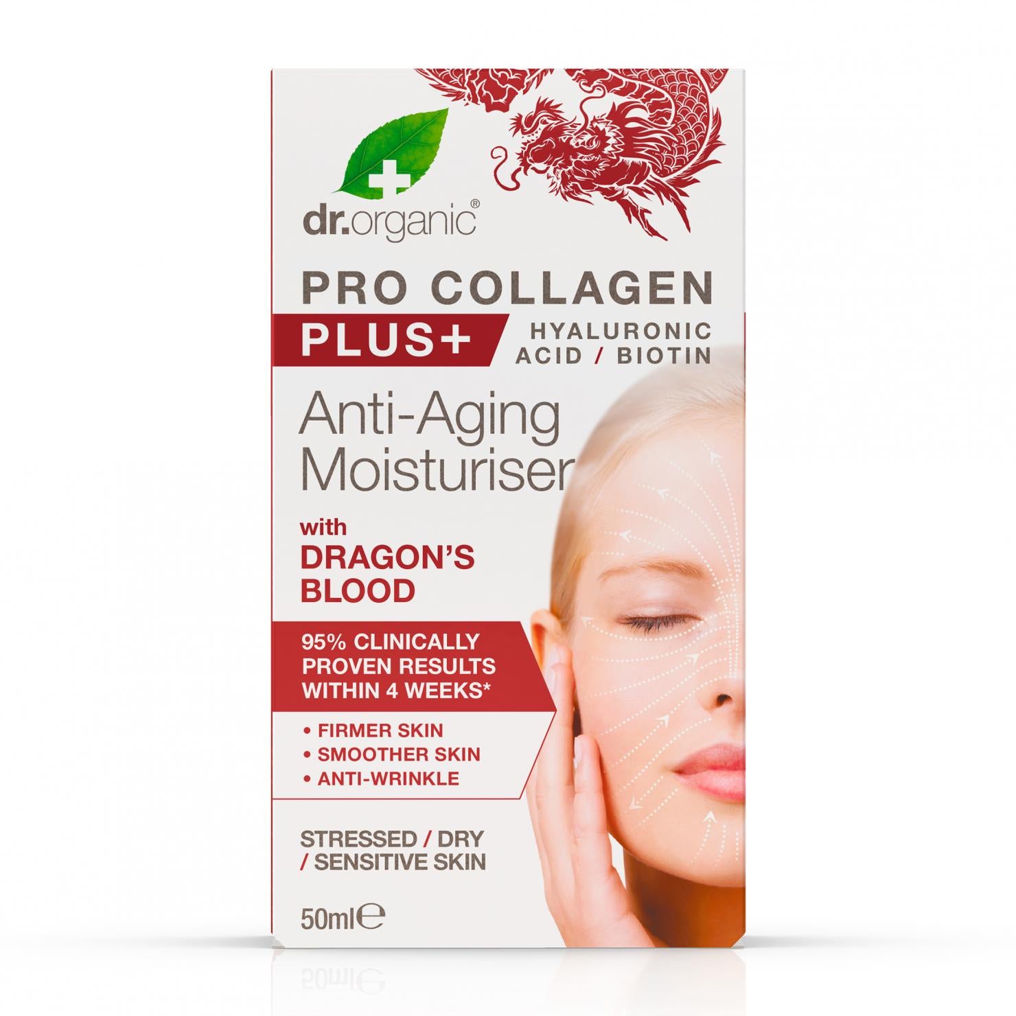 Dr Organic Pro Collagen Plus+ Anti-Aging Moisturiser with Dragon's Blood 50ml