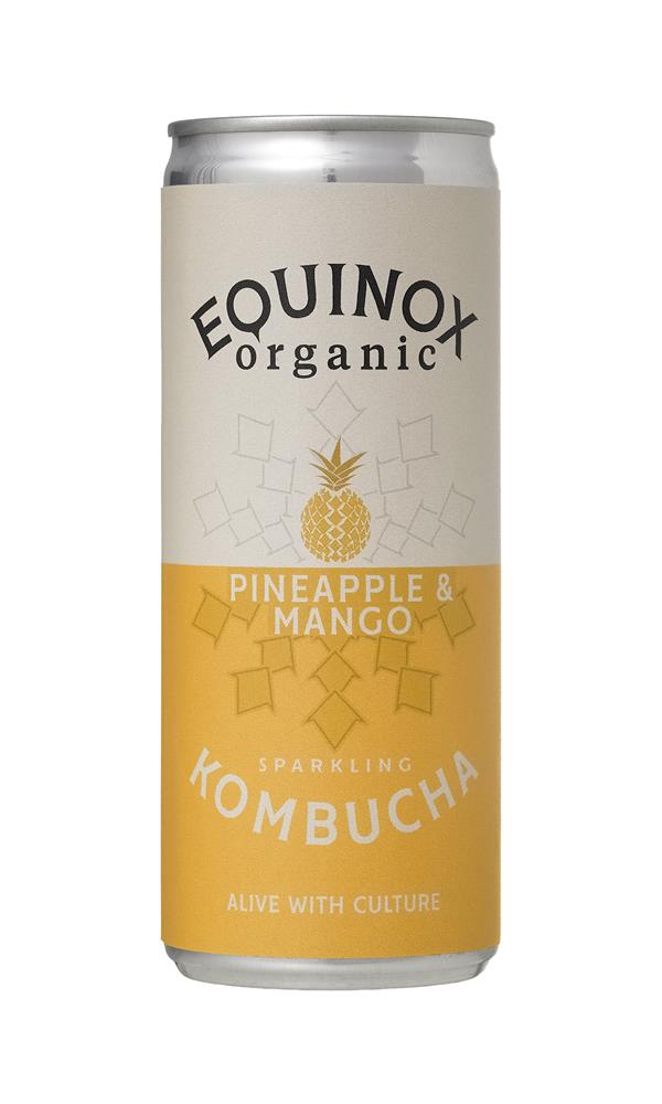 Equinox Kombucha Organic Pineapple & Mango Sparkling Kombucha 12x250ml CASE