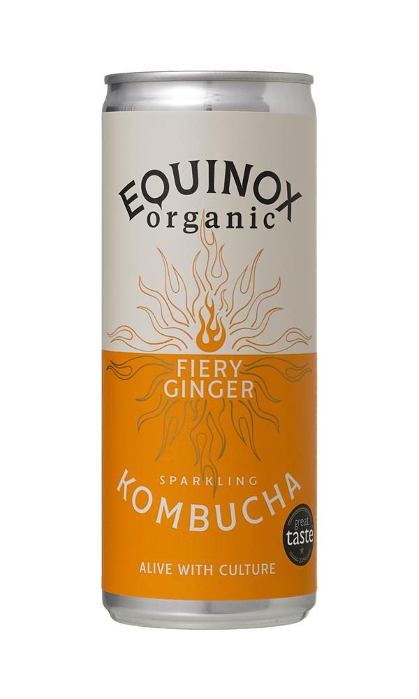 Equinox Kombucha Organic Fiery Ginger Sparkling Kombucha 12x250ml CASE