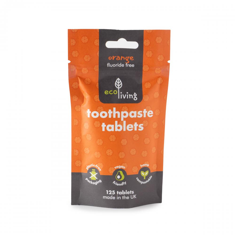 ecoLiving Toothpaste Tablets Orange Fluoride Free 125's