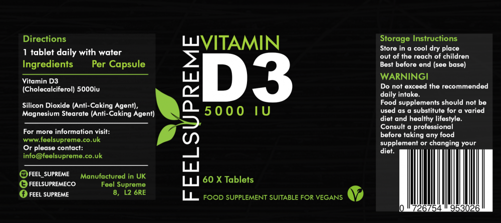 Feel Supreme Vitamin D3 5000iu 60's