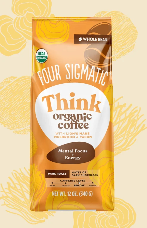 Four Sigmatic Whole Bean Think Organic Coffee with Lion's Mane Mushroom & Yacon 340g