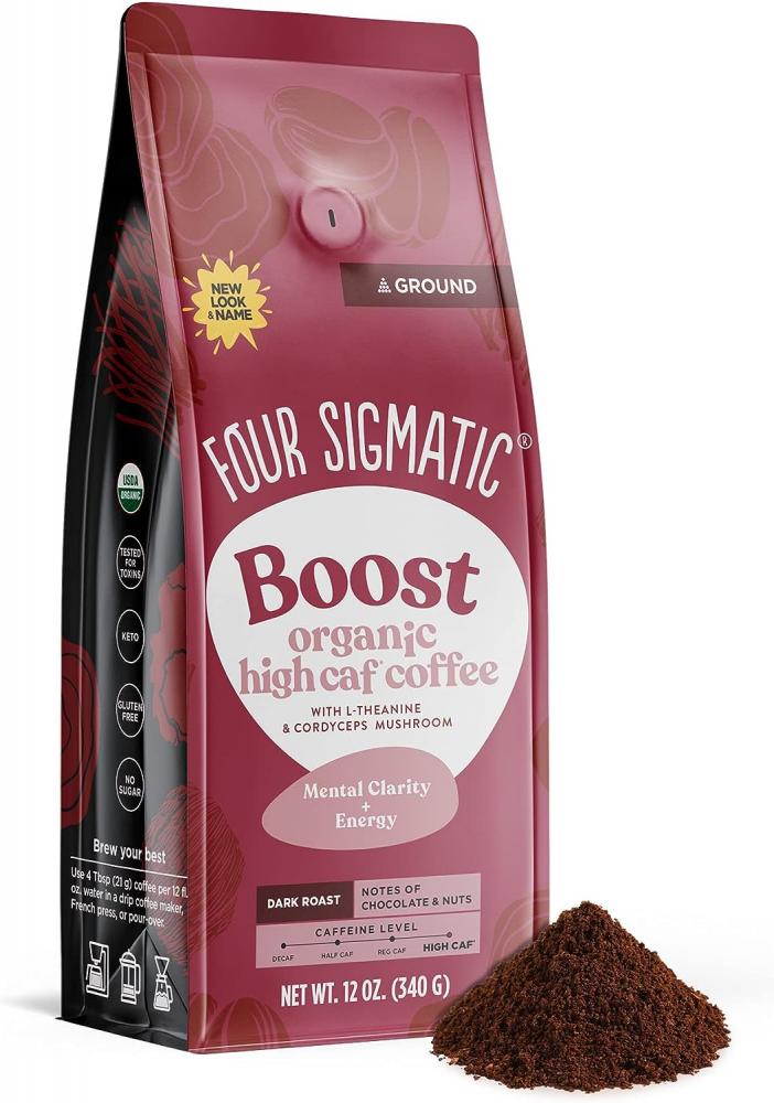 Four Sigmatic Boost Organic High Caf Coffee with L-Theanine & Cordyceps Mushroom 340g