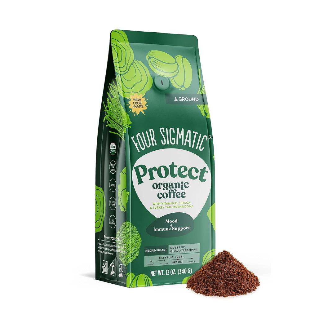 Four Sigmatic Protect Organic Coffee with Vitamin D, Chaga & Turkey Tail Mushrooms 340g