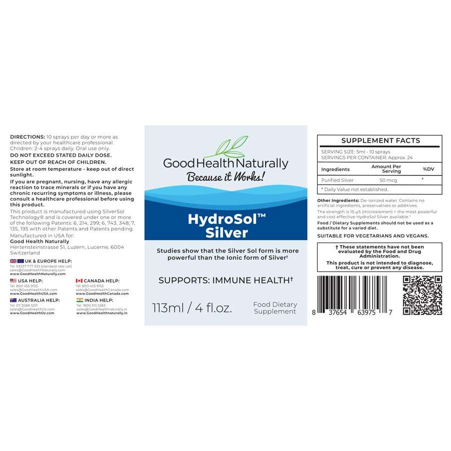 Good Health Naturally HydroSol Silver Spray 113ml