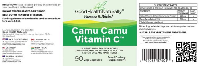 Good Health Naturally Camu Camu Vitamin C 90's