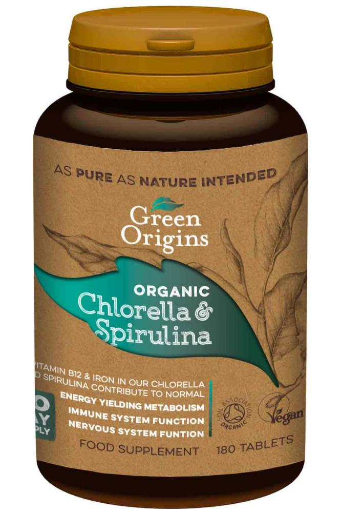 Green Origins Organic Chlorella & Spirulina Tablets 180's