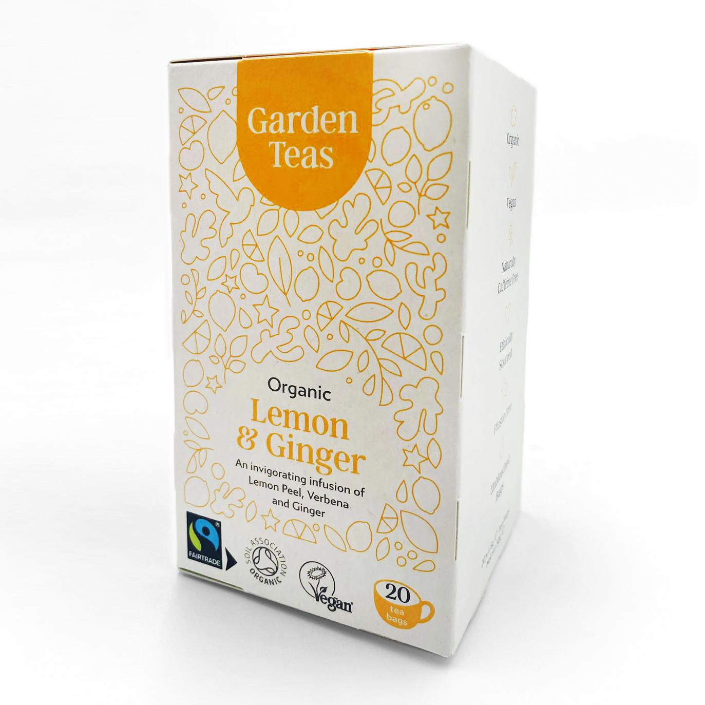 Garden Teas Organic Fairtrade Lemon & Ginger 20 Teabags