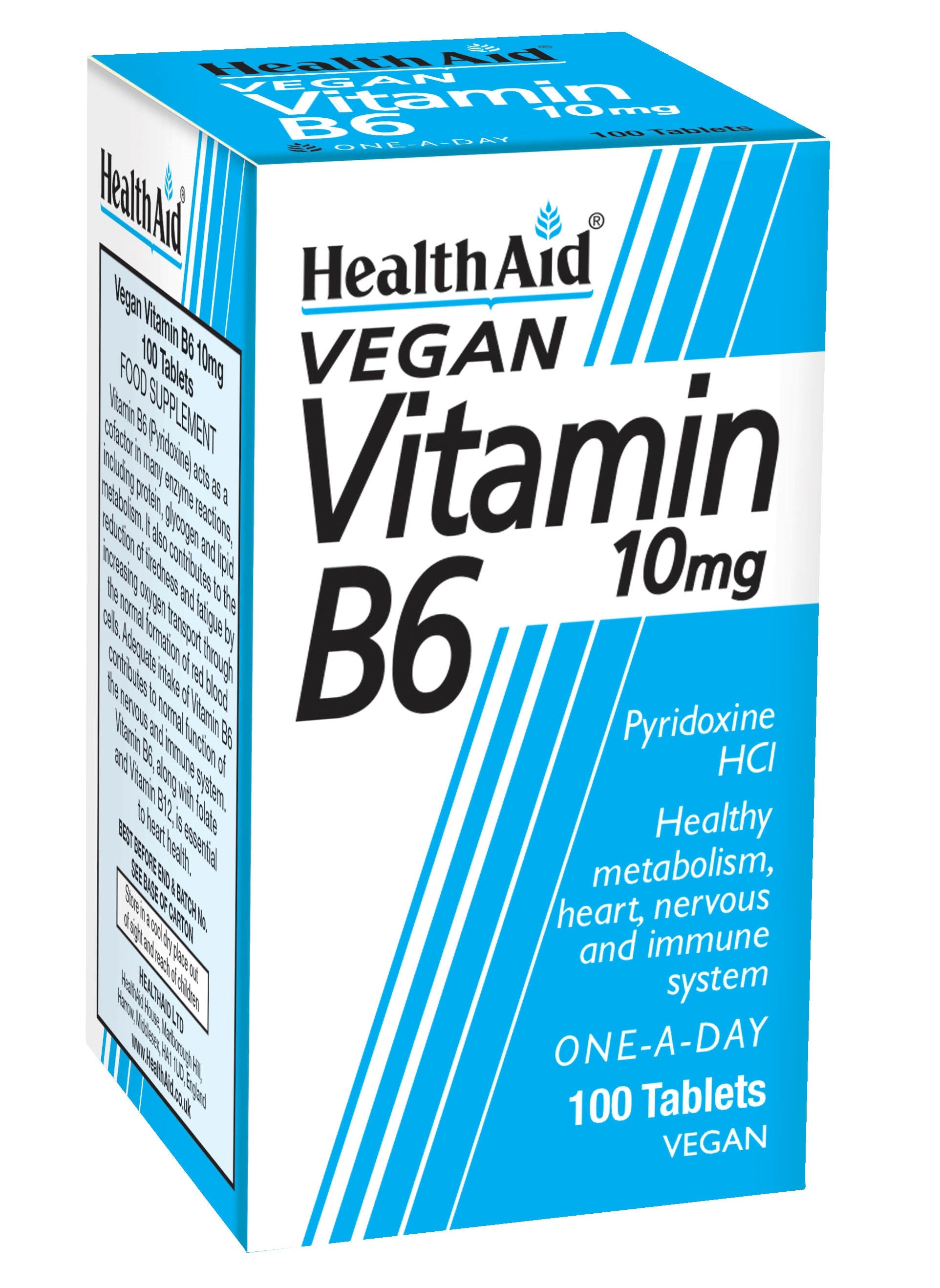 Health Aid Vegan Vitamin B6 10mg 100's