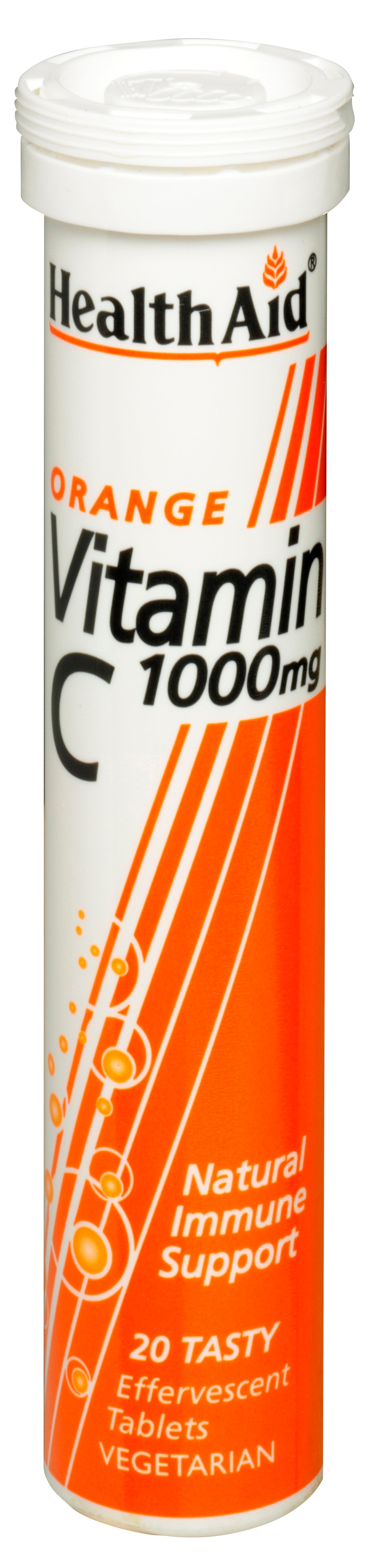 Health Aid Vitamin C 1000mg Effervescent Orange flavour 20's