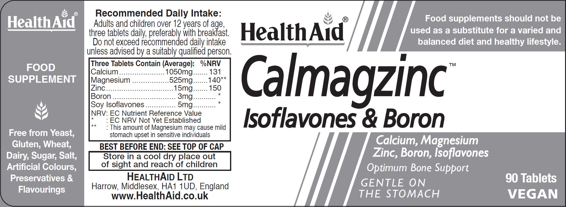 Health Aid Calmagzinc Isoflavones & Boron 90's