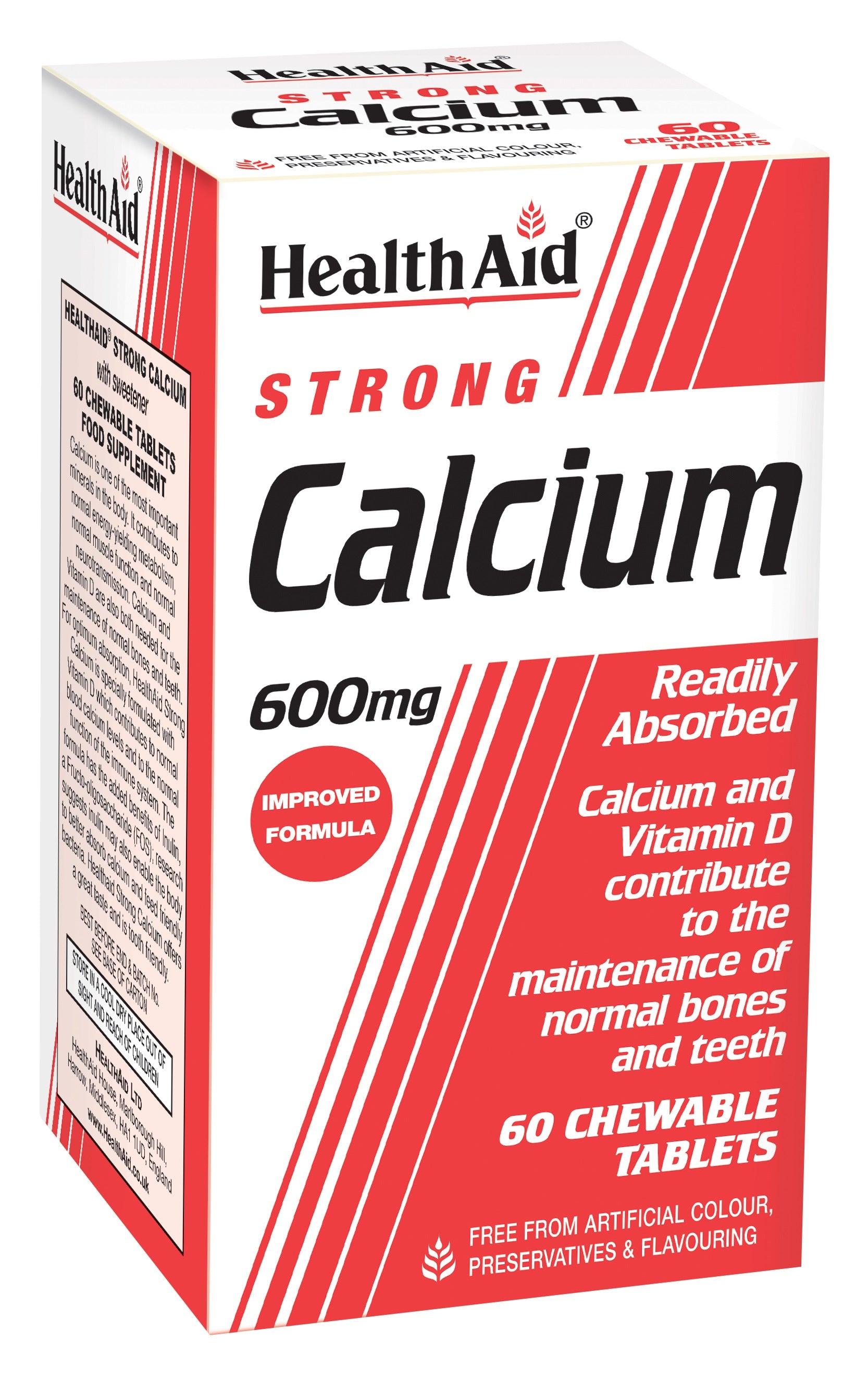 Health Aid Strong Calcium 600mg Chewable 60's