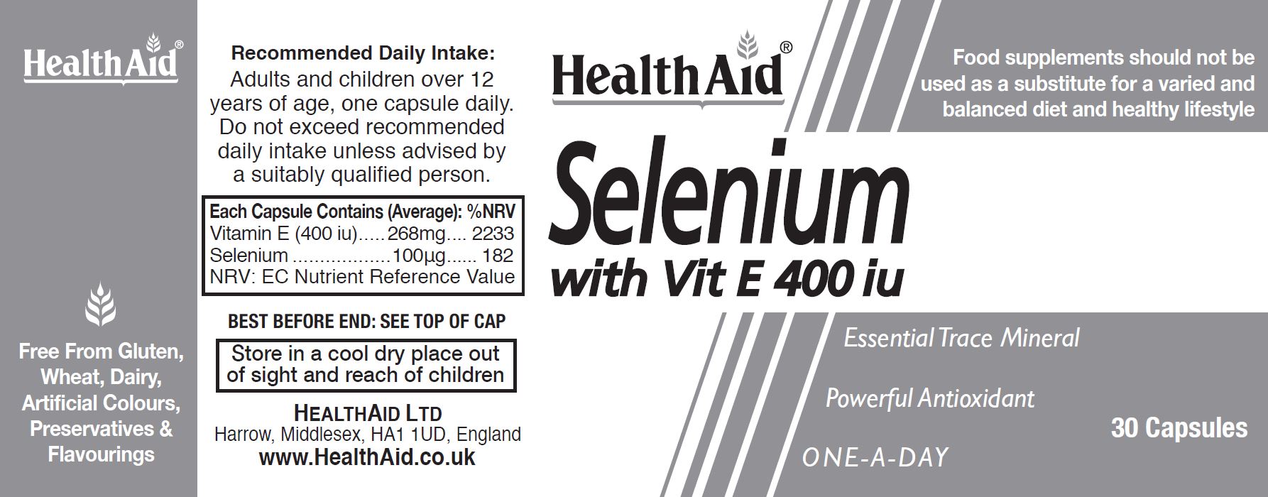 Health Aid Selenium with Vit E 400iu 30s