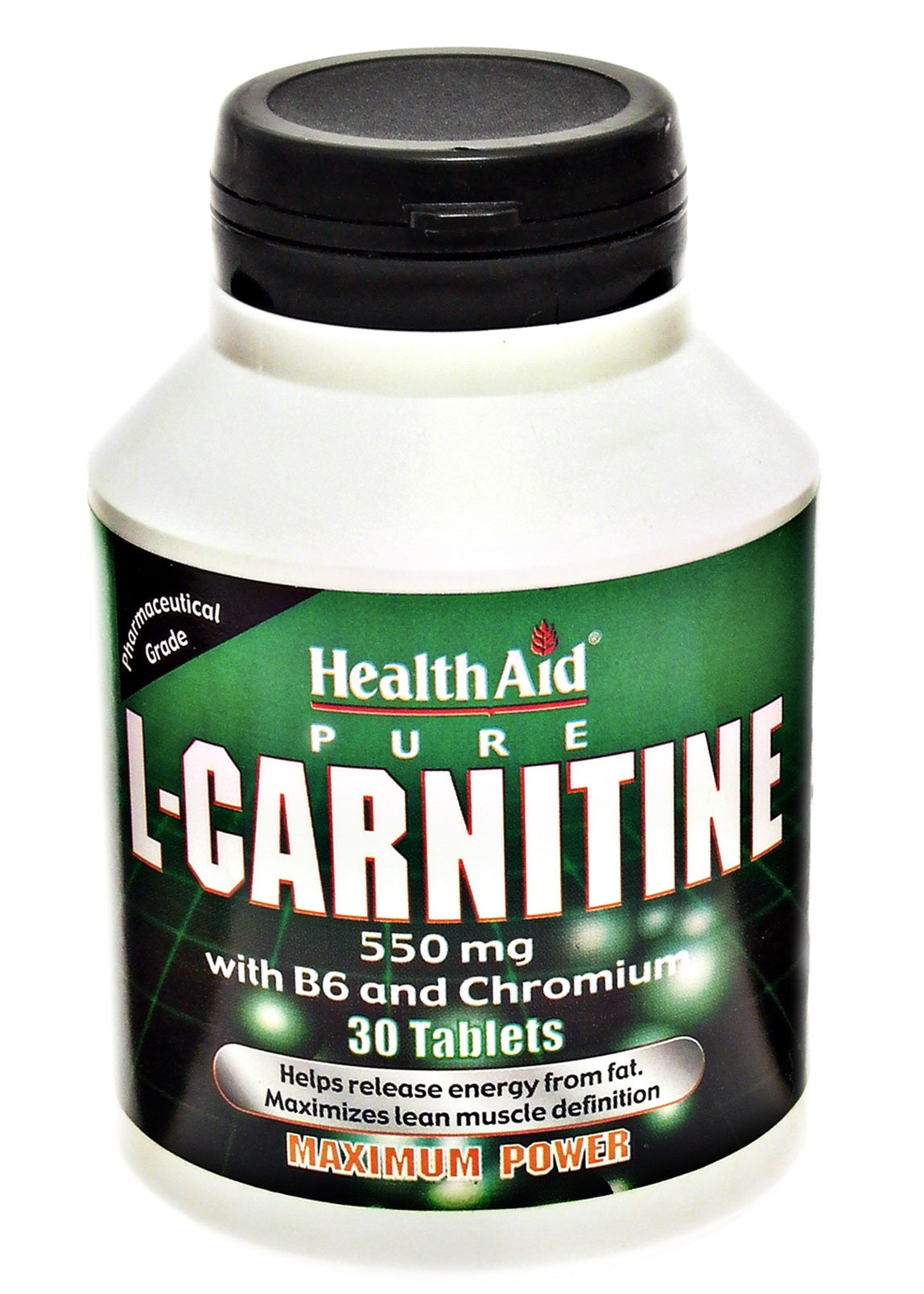 Health Aid Pure L-Carnitine 500mg with B6 and Chromium 30s