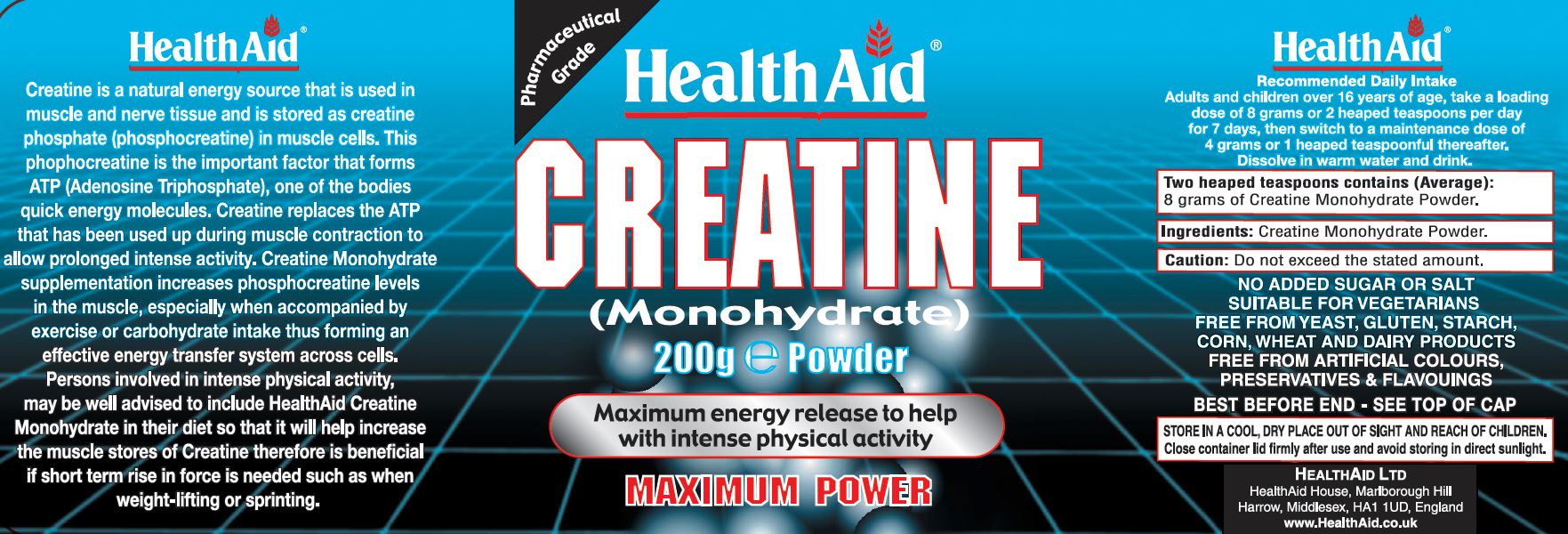 Health Aid Creatine Monohydrate  200g