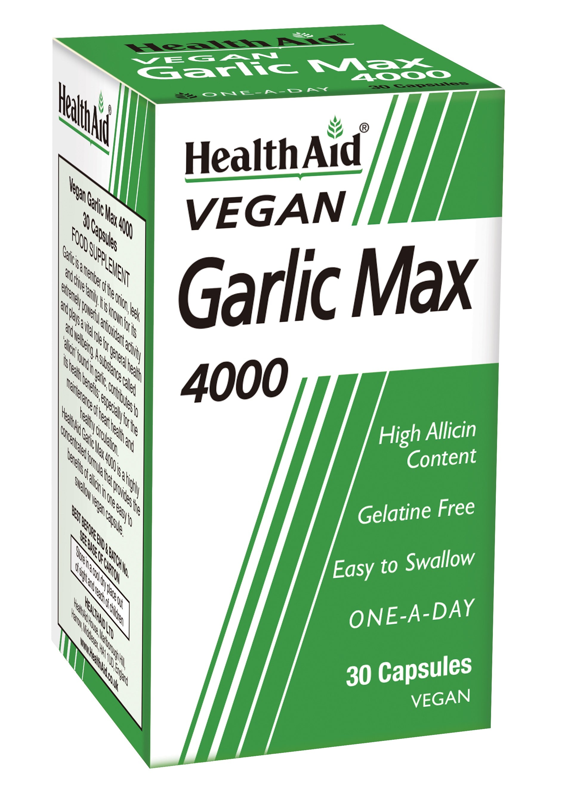 Health Aid Vegan Garlic Max 4000 30's  (Formerly Maxi Garlic 4000)