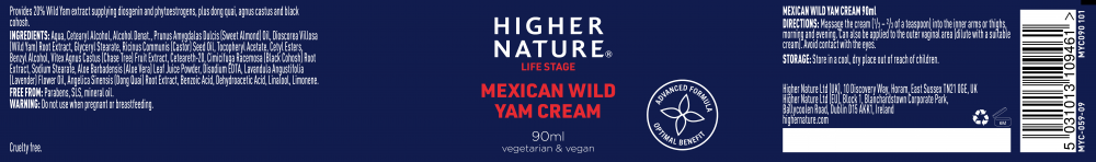 Higher Nature Mexican Wild Yam Cream 90ml