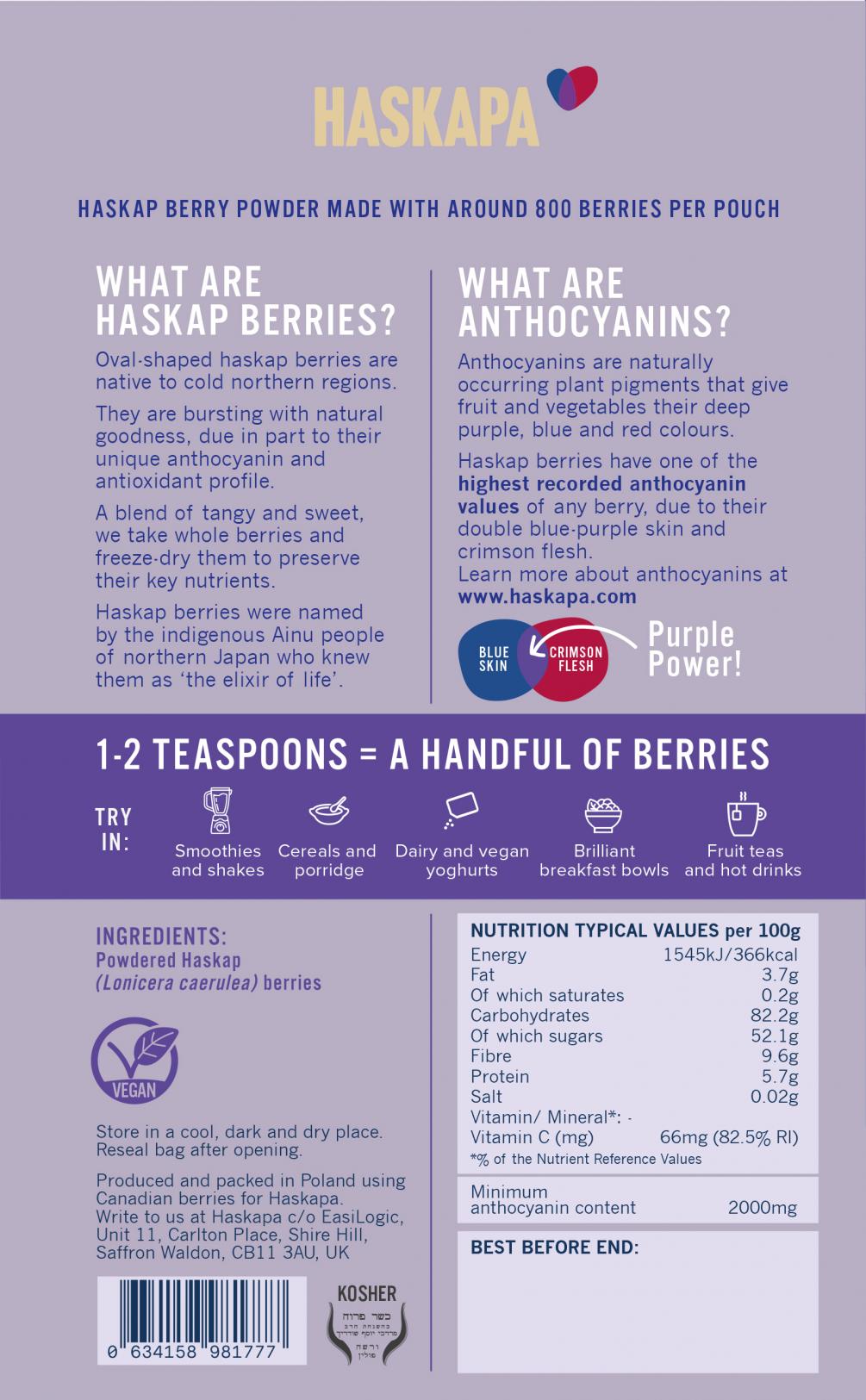 Haskapa Haskap Berry Powder 100g