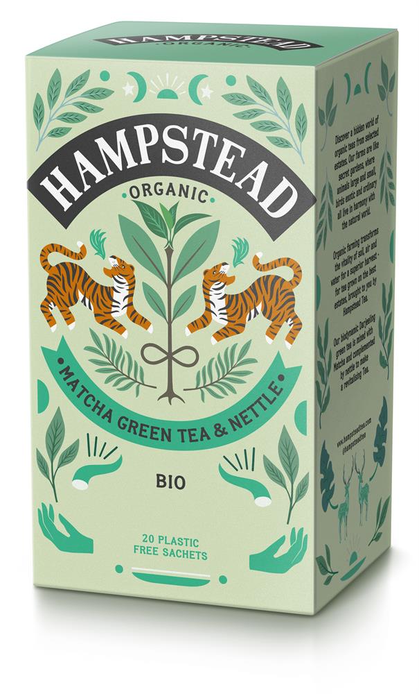 Hampstead Tea Organic Matcha Green Tea & Nettle Tea 20s