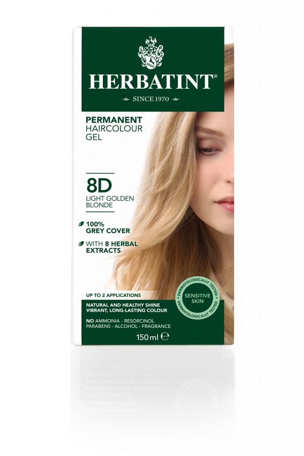 Herbatint Permanent Hair Colour Gel 8D Light Golden Blonde 150ml