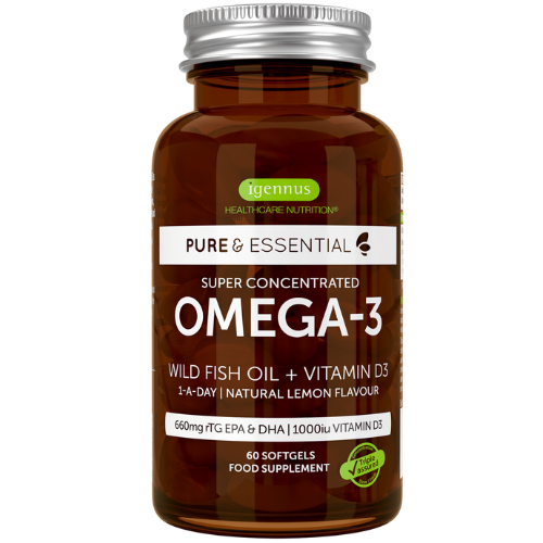 Igennus Pure & Essential Omega-3 Wild Fish Oil & Vitamin D3 60s