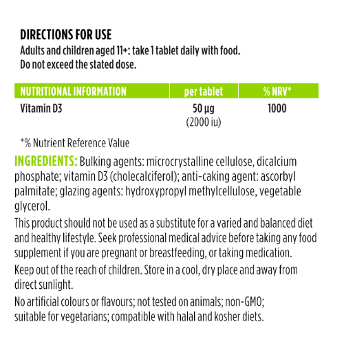 Igennus Pure & Essential Daily Vitamin D3 2000iu 365's