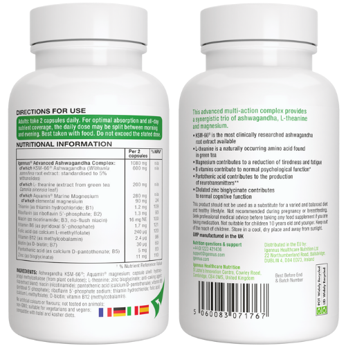 Igennus Ashwagandha + L-Theanine & Magnesium 60s