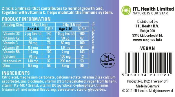 MAG365 KIDS Magnesium Based Multi Fruit Splash 150g