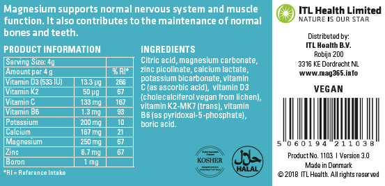 MAG365 Bone Formula + Calcium Unflavoured 210g