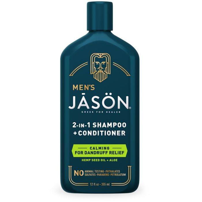 Jason Men's 2-in-1 Shampoo + Conditioner Calming For Dandruff Relief Hemp Seed Oil + Aloe 355ml