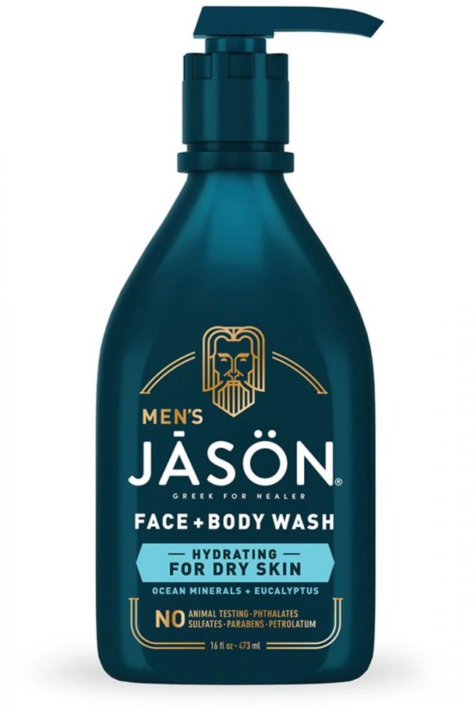 Jason Men's Face + Body Wash Hydrating For Dry Skin Ocean Minerals + Eucalyptus 473ml