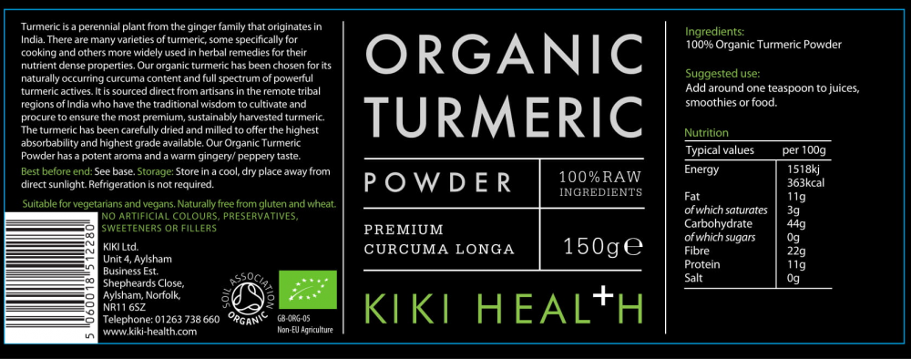 Kiki Health Organic Turmeric Powder 150g