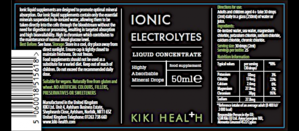 Kiki Health Ionic Electrolytes Liquid Concentrate 50ml