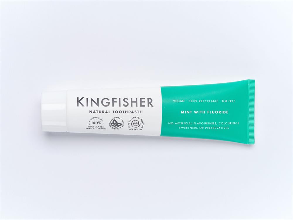 Kingfisher Natural Toothpaste Mint with Fluoride 100ml (Light Green)