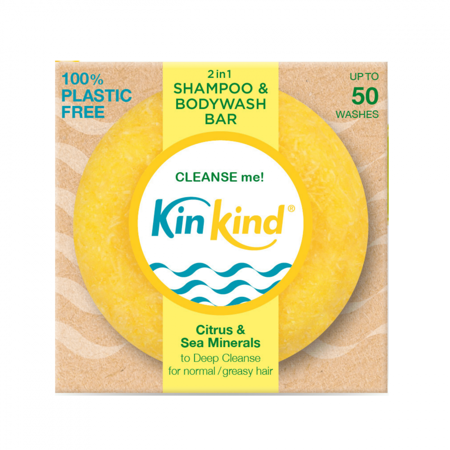 KinKind 2in1 Shampoo & Bodywash Bar Citrus & Sea Minerals 50g