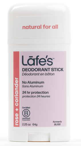 Lafe's Deodorant Stick Rose + Coriander 64g