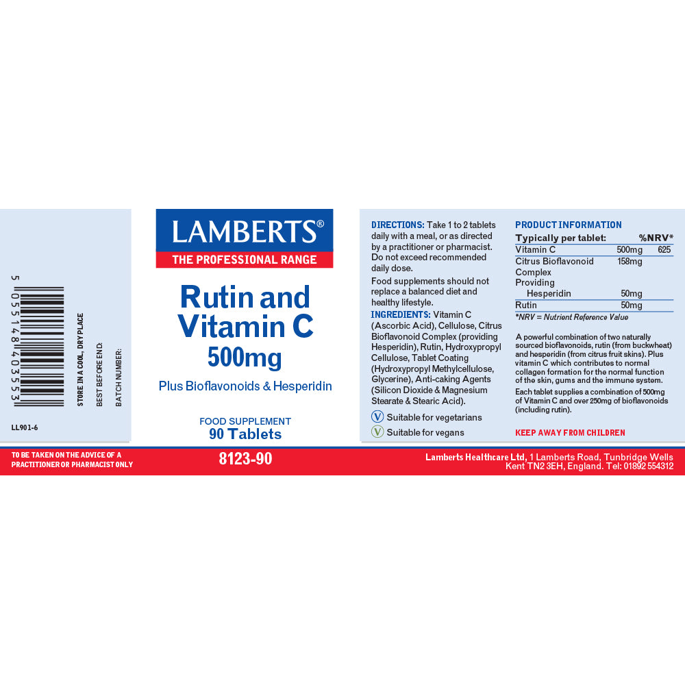 Lamberts Rutin and Vitamin C 500mg 90's