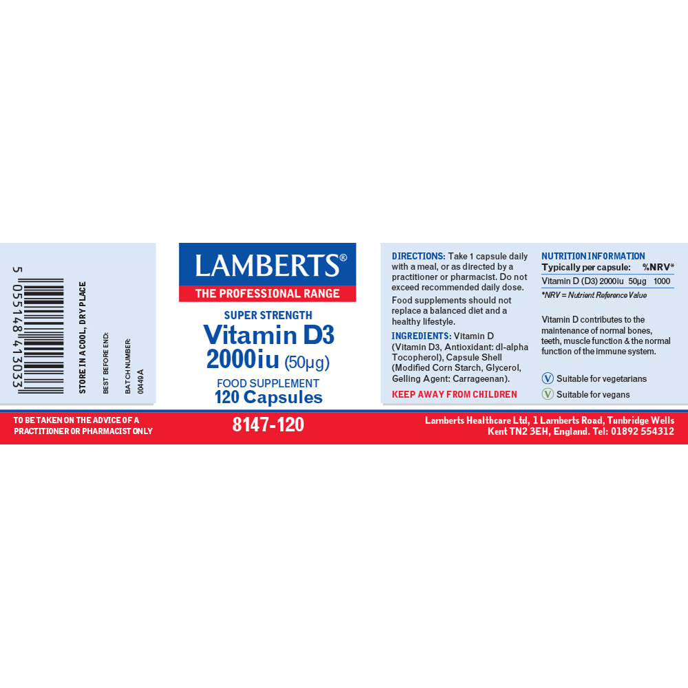 Lamberts Vitamin D3 2000iu 120's