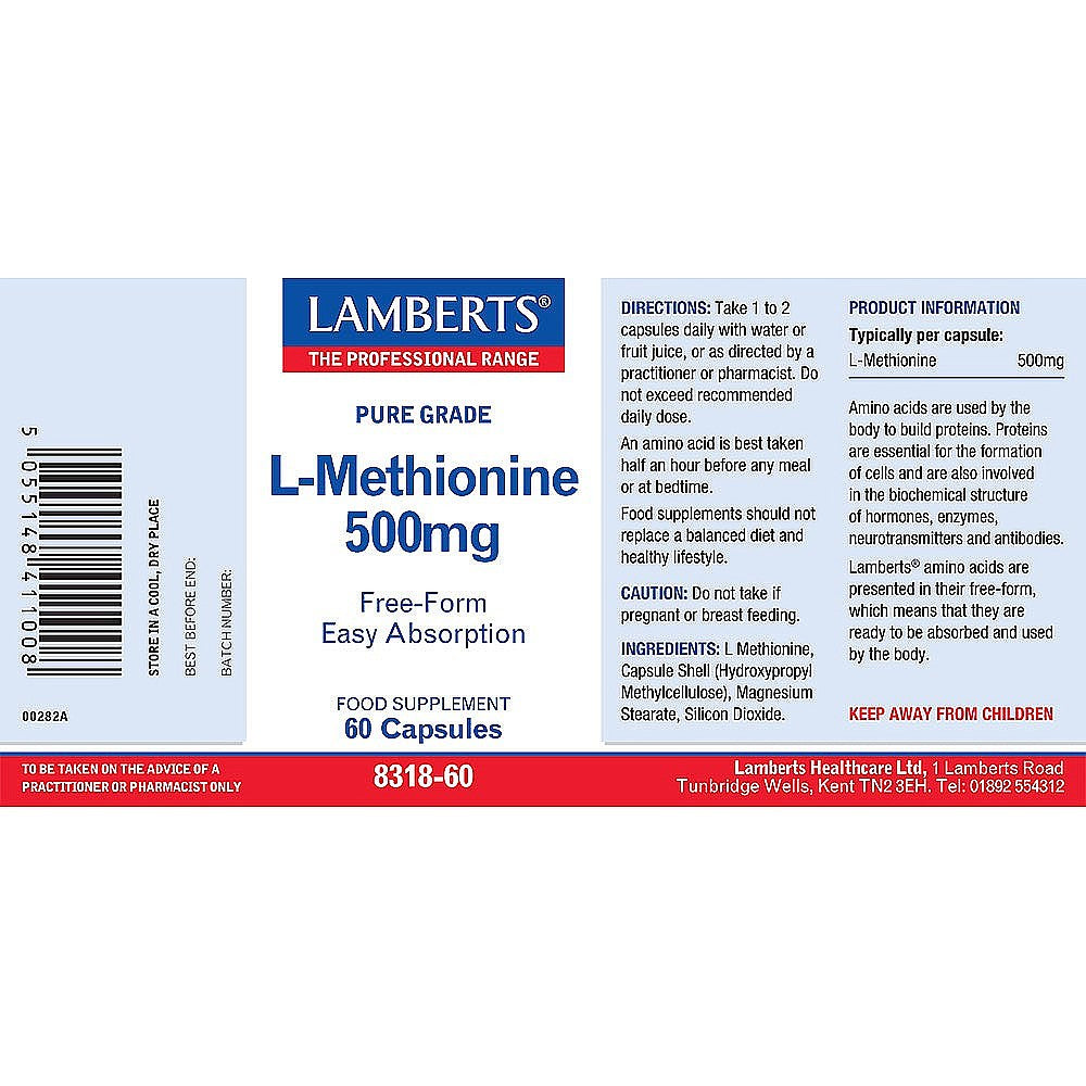 Lamberts L-Methionine 500mg 60's