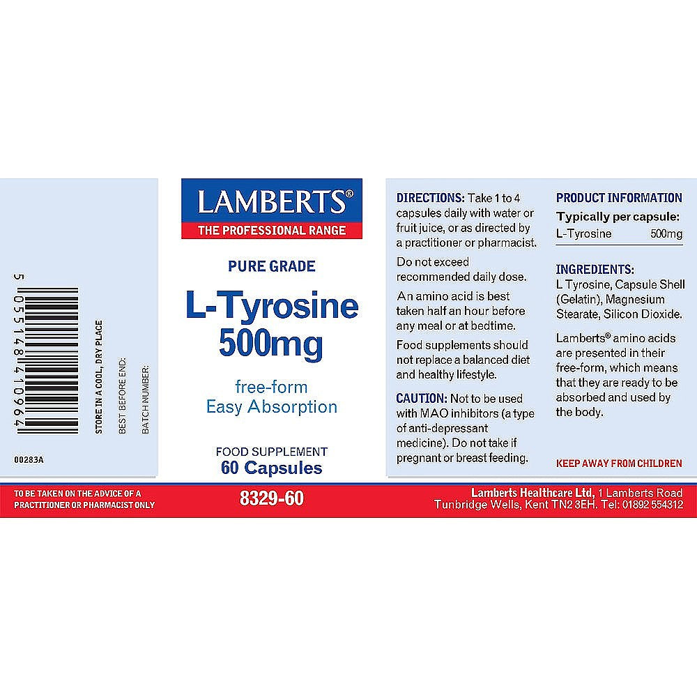 Lamberts L-Tyrosine 500mg 60's